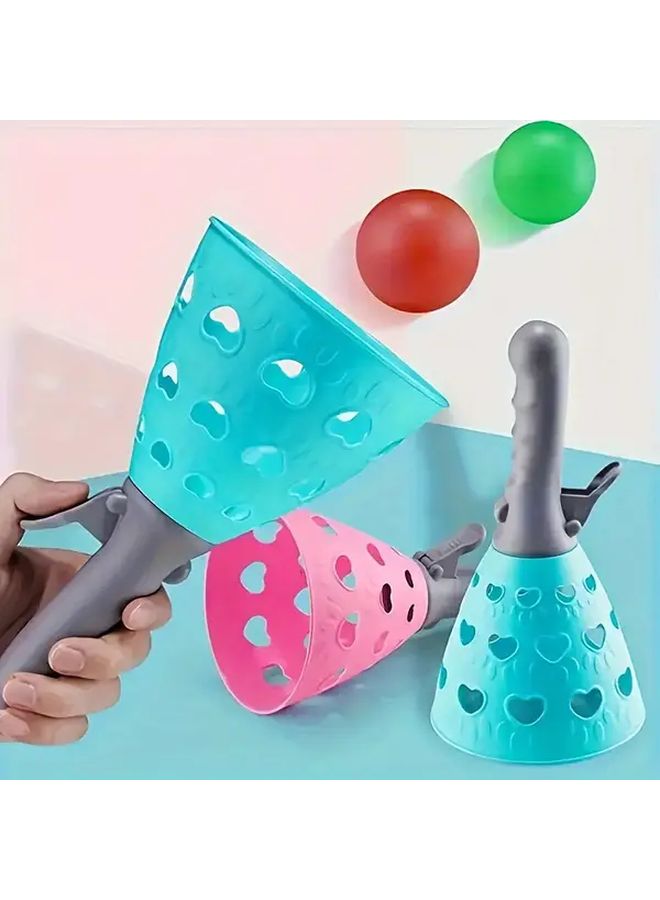 Launch And Catch Game Set With Blue Pink Handlebars 4 Balls Outdoor Indoor Toy Kids Ages 5 - Image 4