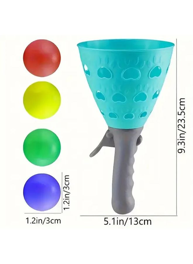 Launch And Catch Game Set With Blue Pink Handlebars 4 Balls Outdoor Indoor Toy Kids Ages 5 - Image 3