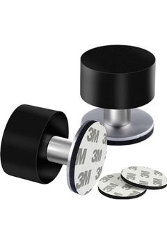 Beauenty 2 Pack Door Stoppers Stop with Extra Stickers, Self-Adhesive Door Stops with Black Rubber Bumper & Stainless Steel Body - Heavy Duty Door Knob Wall Protector Sound Dampening for Home & Office Use  - Image 1