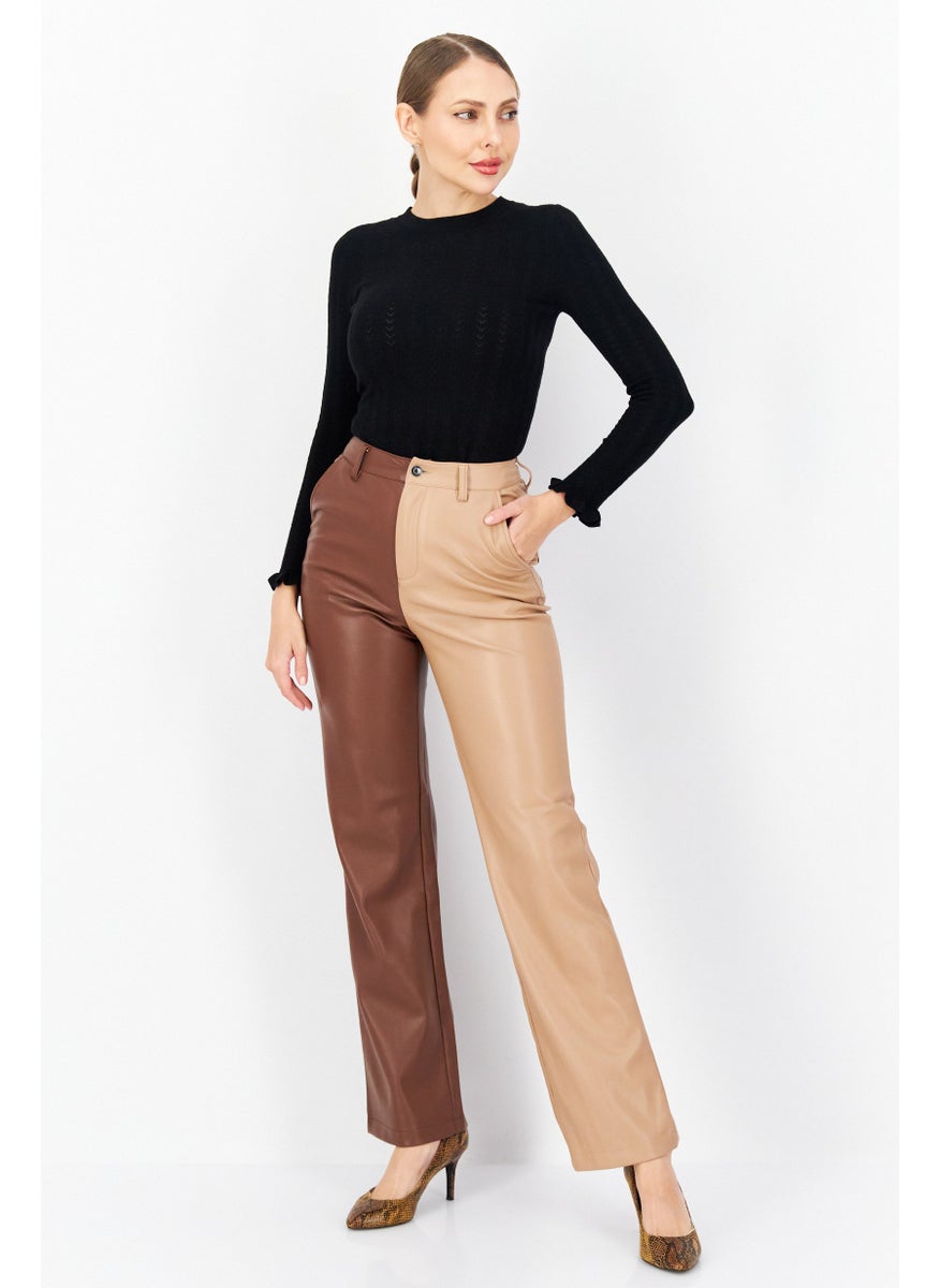 Women Slim Fit Two Tone Straight Pants, Beige - pzsku/Z2B73EC7E2C05F39B2278Z/45/_/1737642654/50fcfc60-ab8a-4a98-9188-9189865d6c70