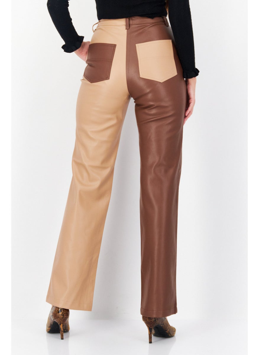 Women Slim Fit Two Tone Straight Pants, Beige - pzsku/Z2B73EC7E2C05F39B2278Z/45/_/1737642664/bbba8aec-5cd3-48ef-b4a9-a3bd1be6c0e8