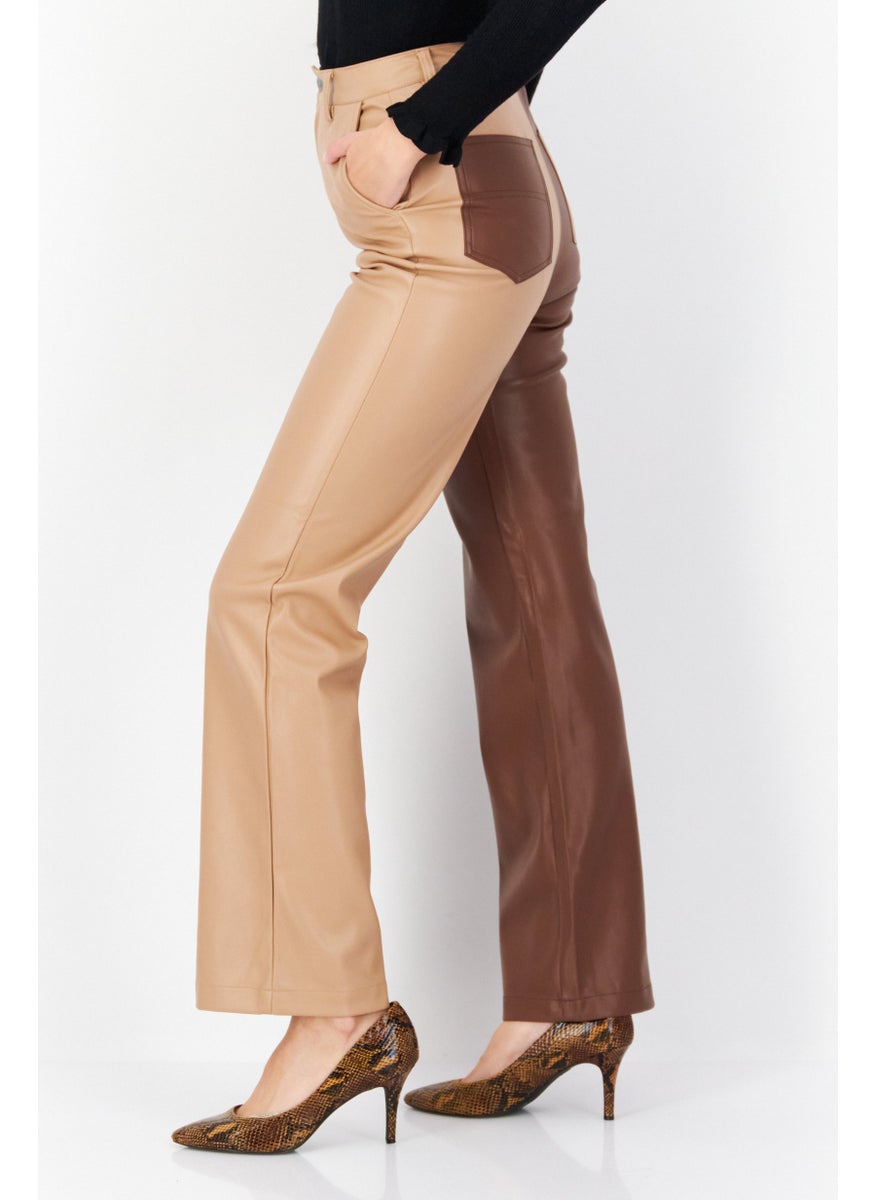 Women Slim Fit Two Tone Straight Pants, Beige - pzsku/Z2B73EC7E2C05F39B2278Z/45/_/1737642975/1d75027f-e285-462f-adb9-a5bf1b3e75b9