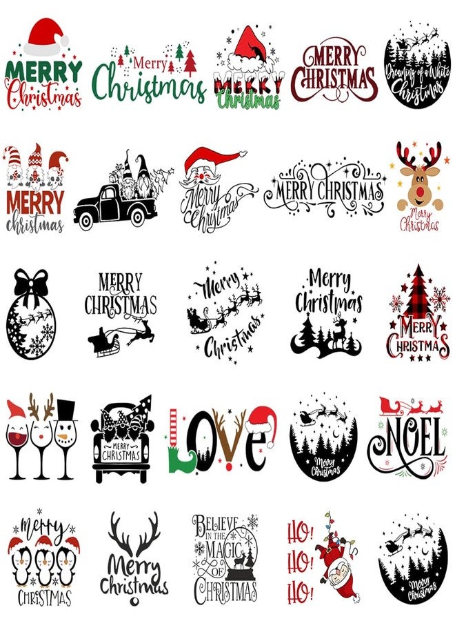 iMagitek 25 Pieces Christmas Words Vinyl Stickers for Crafts Scrapbooking Bottle Cup Waterproof Christmas Decals for Ornament Xmas Ball Window Stickers - Image 1