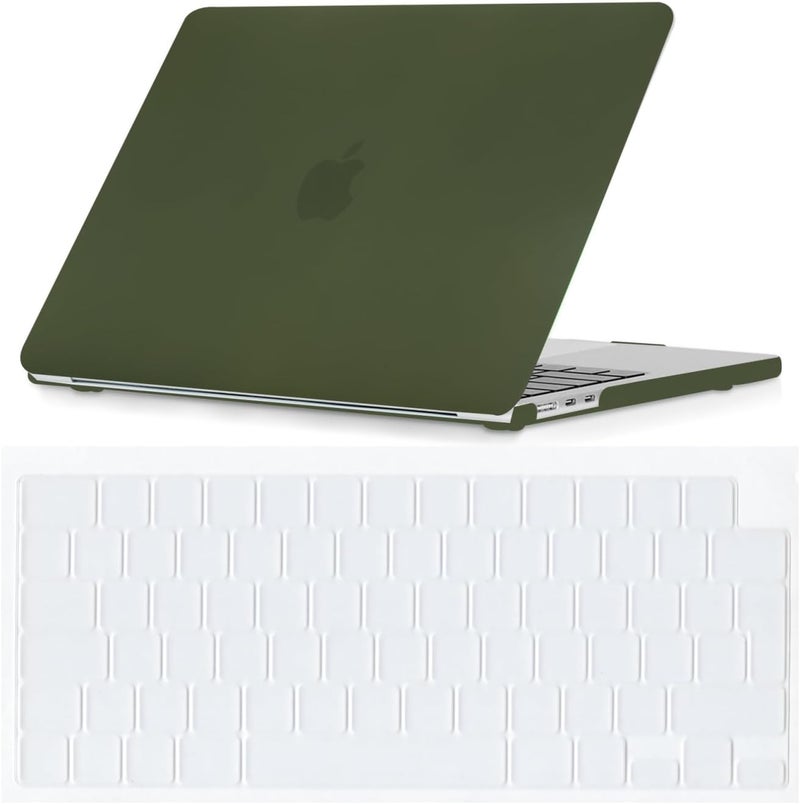 سيفن لاين متوافق مع حافظة MacBook Air M3 2025 2024 2023 مقاس 15 بوصة غطاء صلب للكمبيوتر المحمول لـ Mac Air 15.3 بوصة شريحة M4 M3 M2 موديل A2941/A3114/A3241 وغطاء واقي للوحة المفاتيح، أخضر أفوكادو - Image 1
