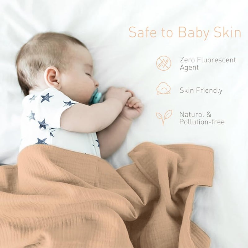 Knirose Organic Cotton Newborn Baby Swaddle Blanket Unisex Swaddle Wrap Soft Silky Muslin Swaddle Blankets Neutral Receiving Blanket for Newborn Boys and Girls Large 47 x 47 inches(120x120cm) - Image 5