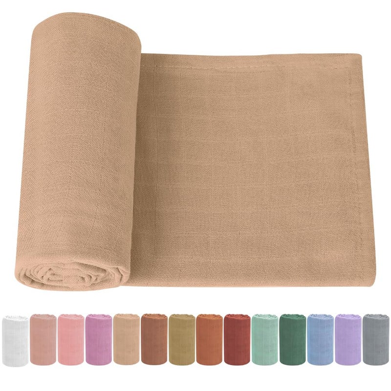 Knirose Organic Cotton Newborn Baby Swaddle Blanket Unisex Swaddle Wrap Soft Silky Muslin Swaddle Blankets Neutral Receiving Blanket for Newborn Boys and Girls Large 47 x 47 inches(120x120cm) - Image 1
