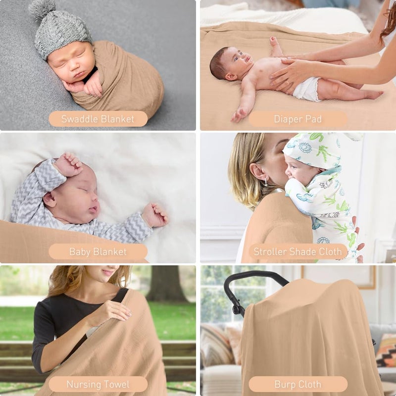 Knirose Organic Cotton Newborn Baby Swaddle Blanket Unisex Swaddle Wrap Soft Silky Muslin Swaddle Blankets Neutral Receiving Blanket for Newborn Boys and Girls Large 47 x 47 inches(120x120cm) - Image 3
