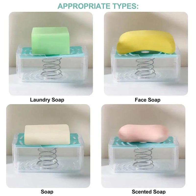 SpiderJuice SpiderJuice 2 in 1 Foaming Soap Dispenser Holder Box Case with 4 Sawtooth Roller & Spring, Multipurpose for Home, Kitchen, Bathroom, Counter-Top Hand Washing & Travelling (RandomColour)  - Image 3