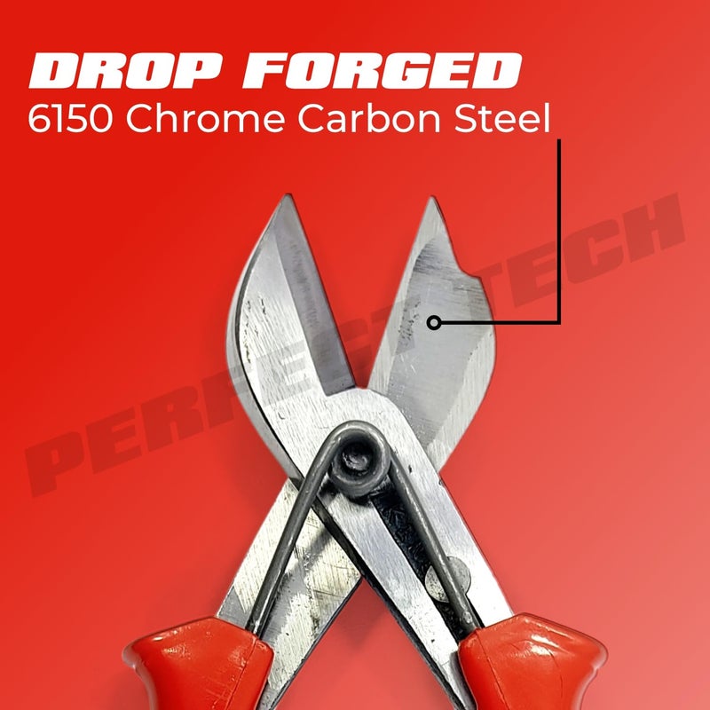 PERFECT TECH Multipurpose Tin Snip Heavy Duty 8 Inch Designed For Cutting Through Various Materials With Ease & Accuracy. Can Cut Electrical Wires,Metal Sheet,Tin, PVC Channel, LED Light Profile - Image 4