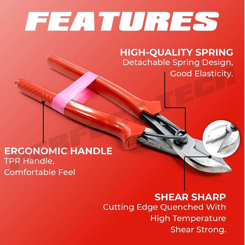 PERFECT TECH Multipurpose Tin Snip Heavy Duty 8 Inch Designed For Cutting Through Various Materials With Ease & Accuracy. Can Cut Electrical Wires,Metal Sheet,Tin, PVC Channel, LED Light Profile - Image 3