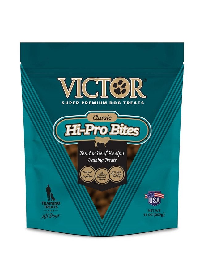 Victor Super Premium Dog Treats - Classic Hi-Pro Bites Dog Treats - Training Treats with Real Beef - Tender Beef Protein Training Treat for Small, Medium and Large Breed Dogs, 14 oz - Image 1