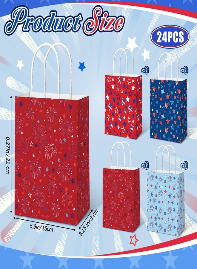 Yexiya 24 Pcs 4th of July Gift Bags Patriotic Party Paper Gift Bags with Handles 250th Anniversary Paper Handbags for Independence Day Parties or Patriotic Celebrations Supplies - Image 3