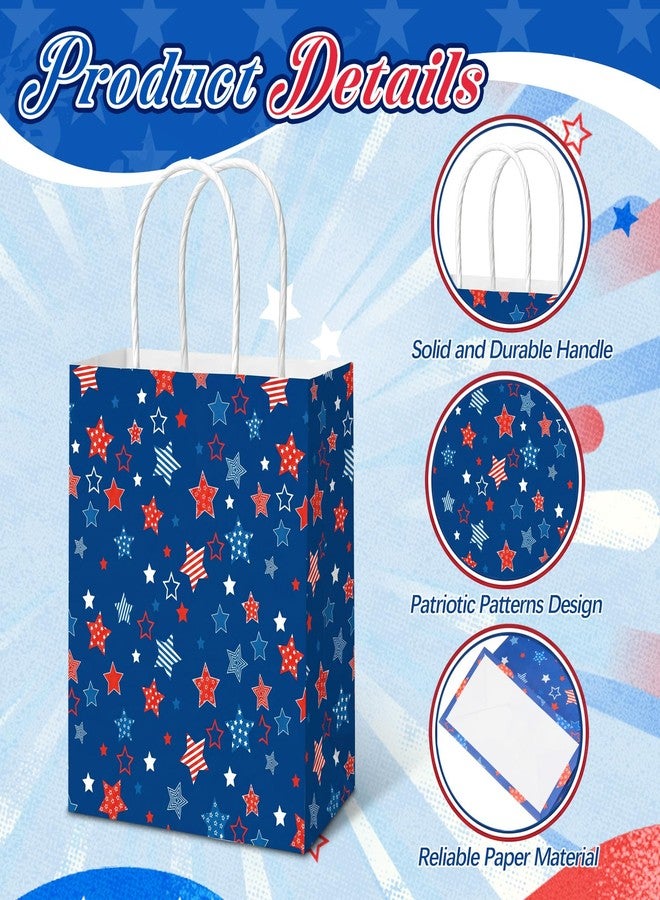 Yexiya 24 Pcs 4th of July Gift Bags Patriotic Party Paper Gift Bags with Handles 250th Anniversary Paper Handbags for Independence Day Parties or Patriotic Celebrations Supplies - Image 4