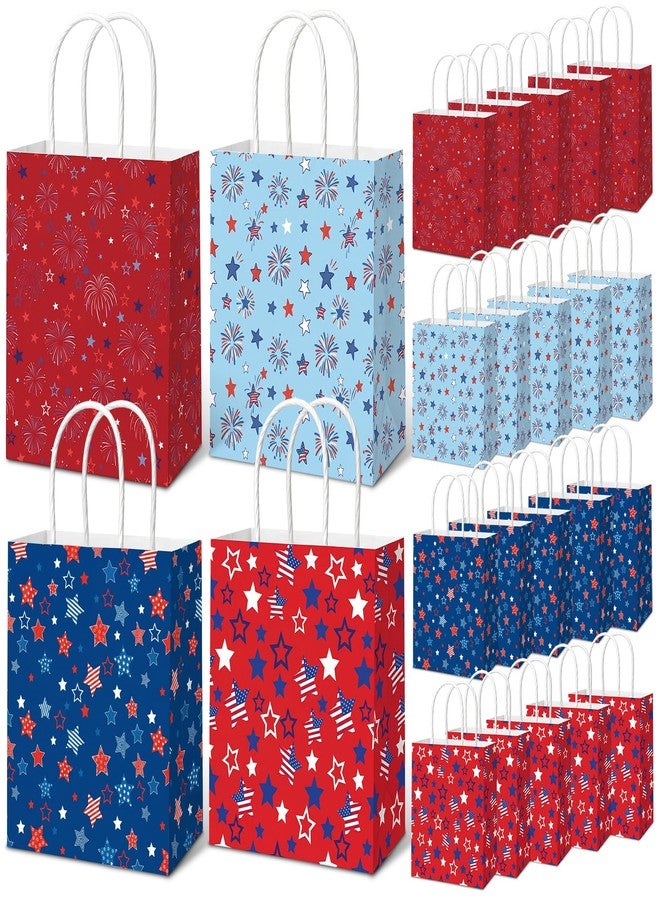 Yexiya 24 Pcs 4th of July Gift Bags Patriotic Party Paper Gift Bags with Handles 250th Anniversary Paper Handbags for Independence Day Parties or Patriotic Celebrations Supplies - Image 1
