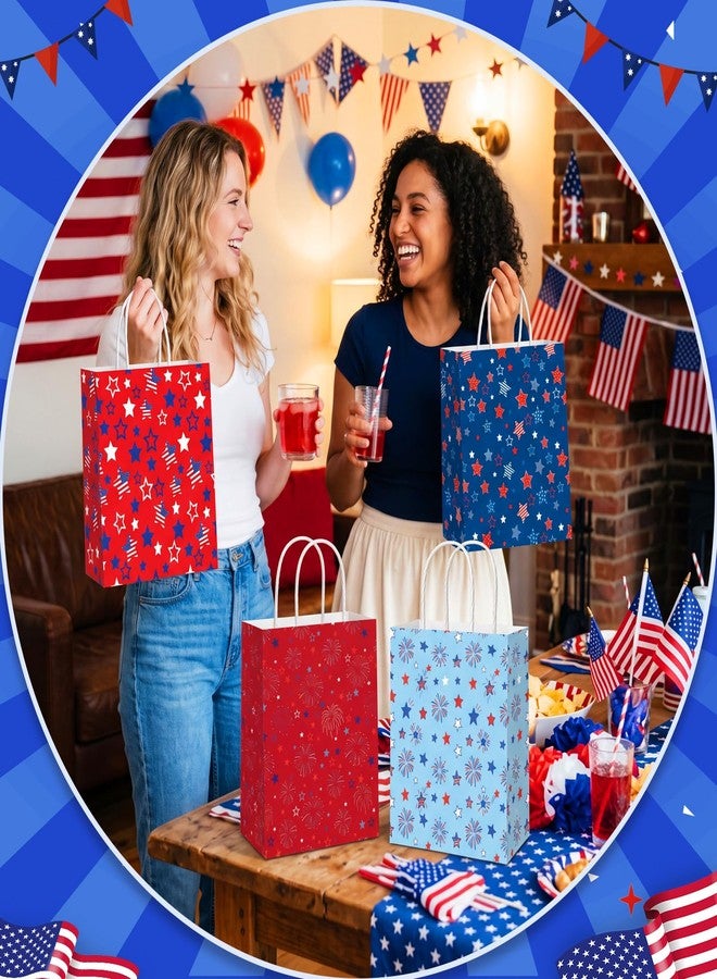 Yexiya 24 Pcs 4th of July Gift Bags Patriotic Party Paper Gift Bags with Handles 250th Anniversary Paper Handbags for Independence Day Parties or Patriotic Celebrations Supplies - Image 5