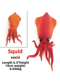 Applicable Simulation Soft Rubber Silicone Seal Fishbone Puffer Decompression Caterpillar Toy Frog Soft Model Animal Children-Color:Silicone [squid]]