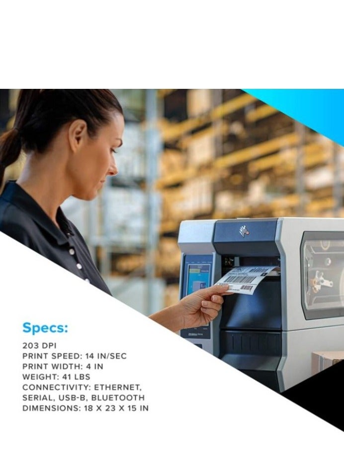 Zebra ZT411 Thermal Transfer Industrial Printer, 203 dpi Print Width 4 in Serial, USB, Ethernet, Bluetooth | ZT41142-T0E0000Z - Image 4