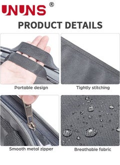 UNUNS 4 Packs Handbags Dust Bags, Clear Handbag Storage, Purse Storage Organizer for Closet, Purse Cover Hanging Closet Organizer with Zipper and Handles, Grey  - Image 4