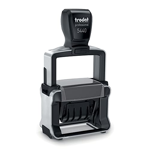 Trodat Professional Date Stamp 5440L – Self Inking with English Message Options – Red and Blue Impression - Image 1