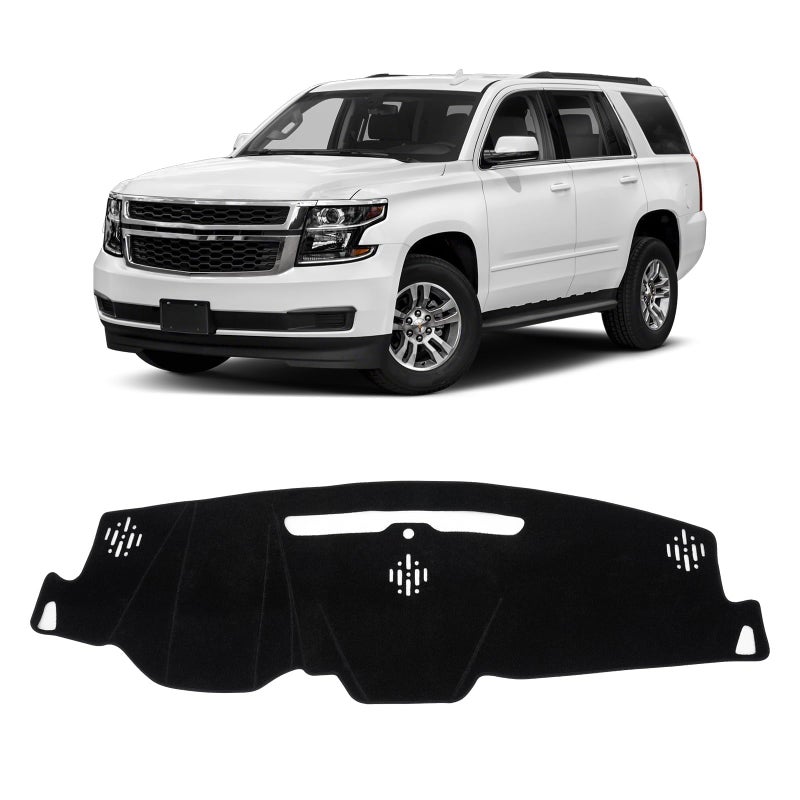 KUST Car Dash Cover for Chevy TahoeSuburban 20152019 2020 LS LT LTZ GMC YukonYukon XL SLE SLT Denali Polyester Dashboard Cover NonSlip Interior Accessories for Tahoe Black