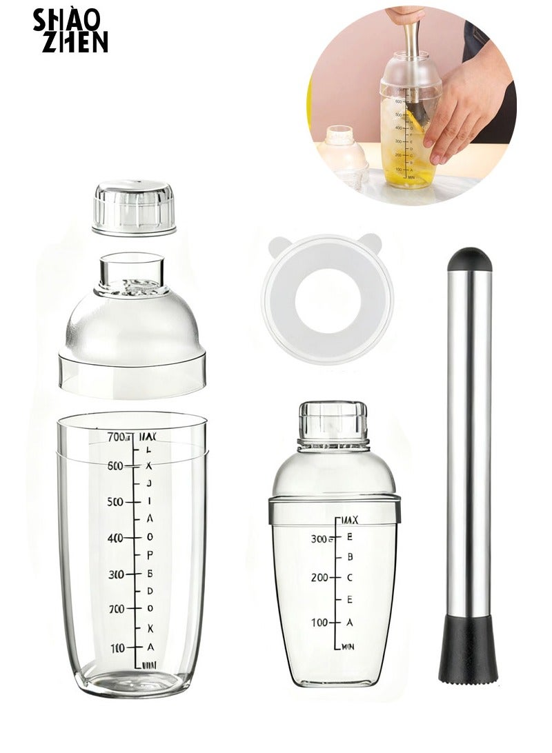 شاو تشن هزاز الكوكتيل مع مزج المشروبات المصفاة المضمن مع أداة المزج الاحترافية لكأس الغربال السميكة المقياسية مع الموحلة (700 مللي +300 مللي) - Image 1