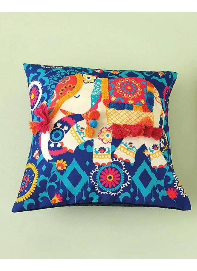 Chumbak Carnival Elephant Tassel Cushion Cover