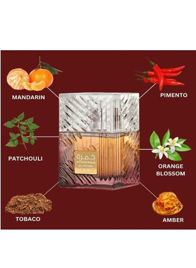 Lattafa Khamrah Dukhan Eau de Parfum 100ml Unisex by Lattafa – Smoky Spicy Oriental Fragrance - Image 4