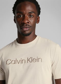 CALVIN KLEIN Textured Embroidery Logo T-Shirt  - Image 3