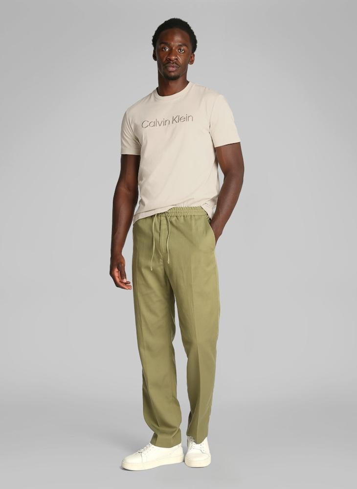 CALVIN KLEIN Textured Embroidery Logo T-Shirt  - Image 4
