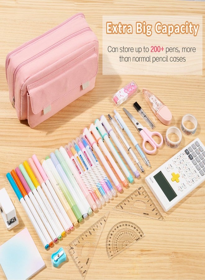 Sooez Large Capacity Pencil Case Pouch, Big Pencil Pouch Bag Box Organizer with 3 Compartment, Portable Pencil Bag Wide Opening, Aesthetic Pen Case, Pencil Cases for Girl Adult School College Supply - Image 3