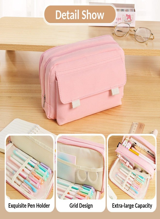 Sooez Large Capacity Pencil Case Pouch, Big Pencil Pouch Bag Box Organizer with 3 Compartment, Portable Pencil Bag Wide Opening, Aesthetic Pen Case, Pencil Cases for Girl Adult School College Supply - Image 4