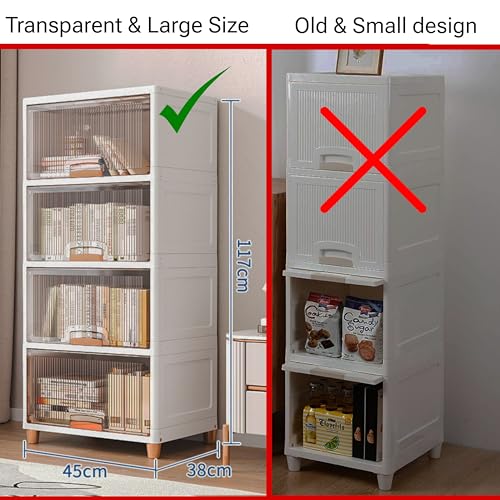 SpaceOrganizer Cupboard for Storage/Durable Storage Cabinet/Cupboard for Home/Office Cabinets/Cupboards/Bookcases/Cupboards/Drawers/File Cabinets (Cupboards-1 Door (Transparent), 1PCS) - Image 5