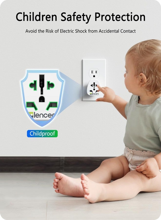 LENCENT World to US Plug Adapter, [2 Packs] European EU Europe/UK/Australia/China/Italy to USA American Outlet Power Adaptor Travel Plug Adapter - Image 5