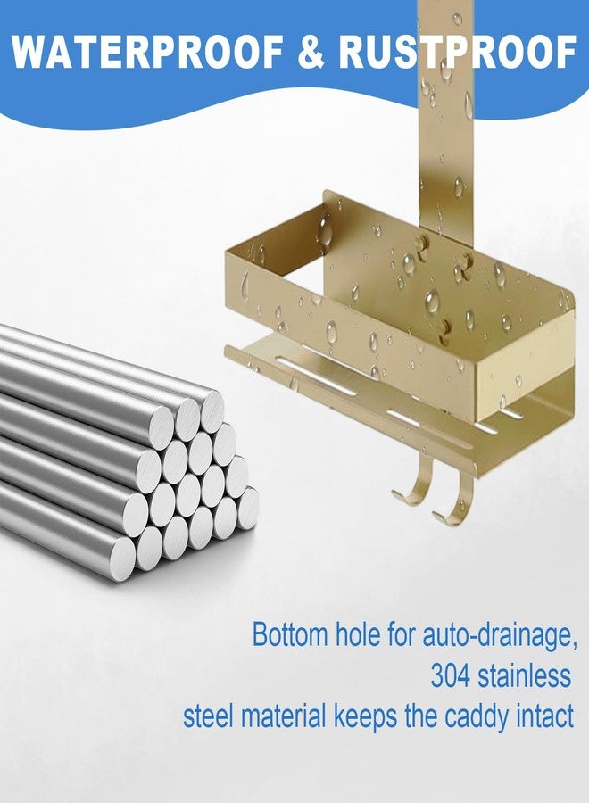 Hiendure Gold Shower Caddy Over Shower Door - 2 Tier Hanging Shower Caddy Organizer No Drilling, Shower Storage Shelf for Indoor Shower, Bathroom, Bedroom, Kitchen - Image 2