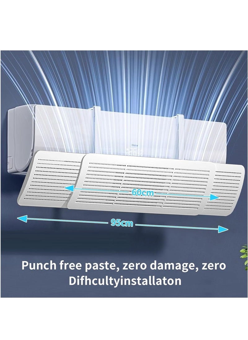 Yoawllty Air Conditioner Deflector, Ac Deflector Wind Shield, Split Ac Adjustable Flow Deflector Preventing Ac From Blowing Directly for Home Office Retractable Ac Windshield  - Image 3