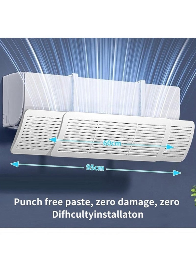 Yoawllty - Air Conditioner Deflector, Ac Deflector Wind Shield, Split Ac Adjustable Flow Deflector Preventing Ac From Blowing Directly for Home Office Retractable Ac Windshield - Image 1