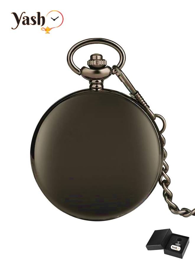 Yash Black Classic Design Quartz Pocket Watch - Image 2