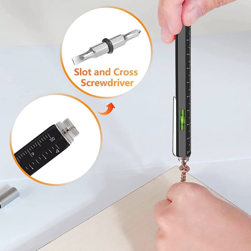 Multi Tools Pen,Unique Gadget,6-IN-1 Multitool Pen, Office Supplies DIY Gifts for Dad, Men, Husband, Gifts from Daughter - Image 5