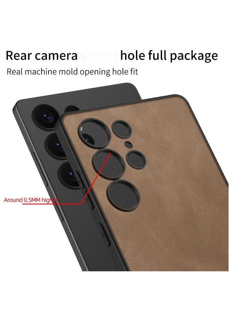 Luxury Matte Leather Case for Samsung Galaxy S25 Ultra (2025) , Ultra-Thin, Anti-Drop, All-Round Protection Phone Cover Support Wireless Charging with Pen Slot Design - Pen Not Included - Image 5