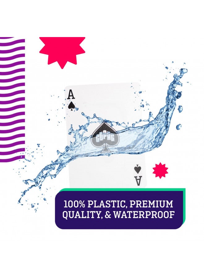 Copag 1546 Design 100% Plastic Playing Cards, Poker Size (Standard) Green/Burgundy (Regular Index, 1 Set) - Image 3