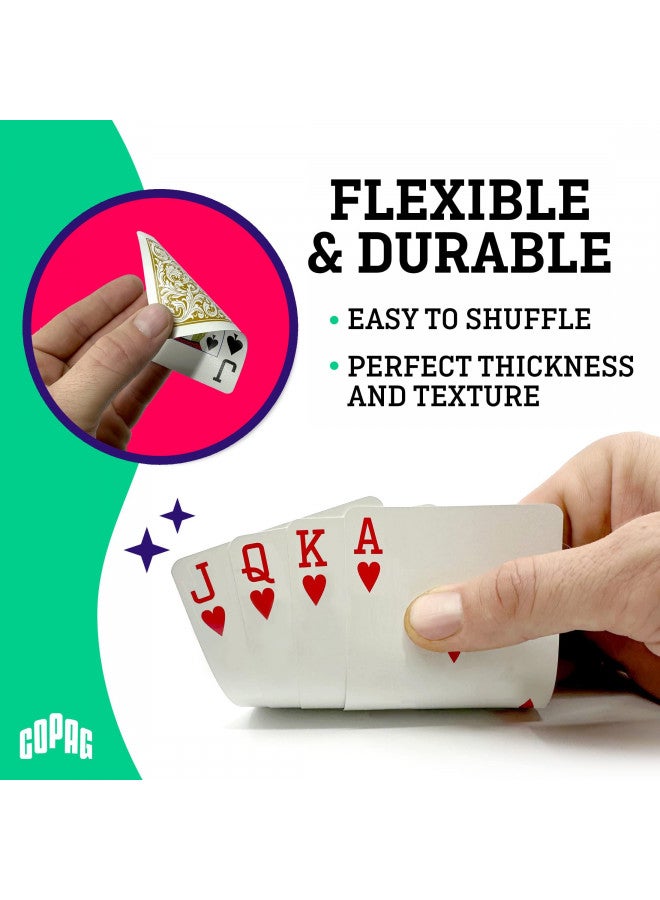 Copag 1546 Design 100% Plastic Playing Cards, Poker Size (Standard) Green/Burgundy (Regular Index, 1 Set) - Image 2