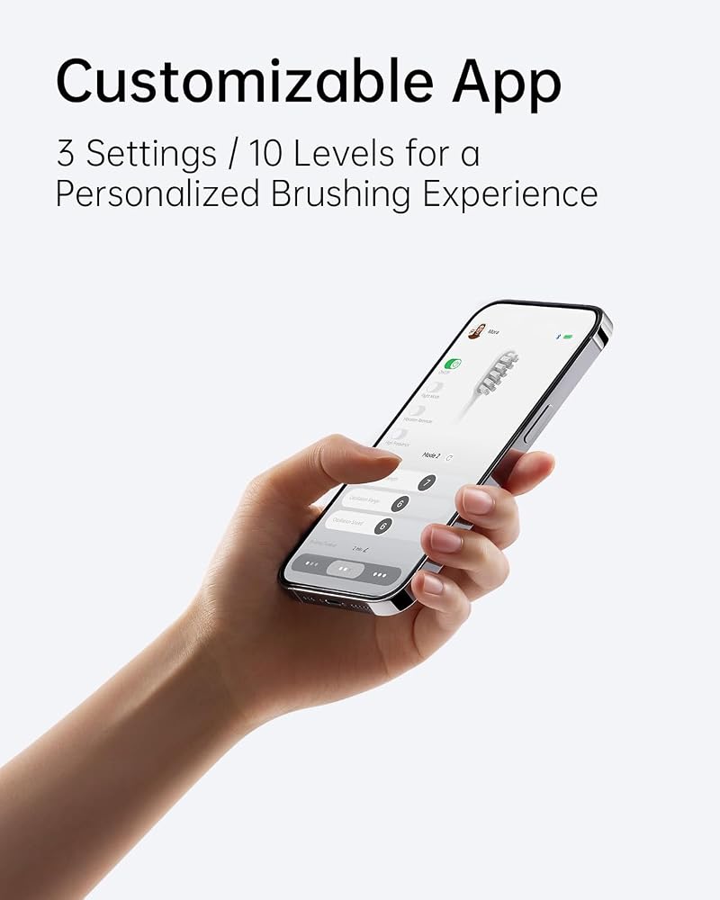 Laifen Wave Electric Toothbrush, Oscillation & Vibration Sonic Electric Toothbrush for Adults with App, 3 Brush Heads, IPX7 Waterproof Magnetic Rechargeable Travel Powered Toothbrush (ABS White) - Image 5