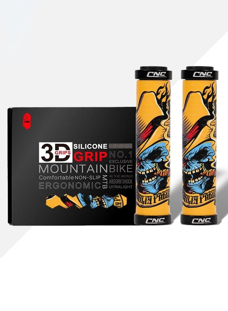 CNC Bike Handlebar Grips,MTB Silicone Grips,Gel Grips for Mountain Bike/Bicycle - Image 1