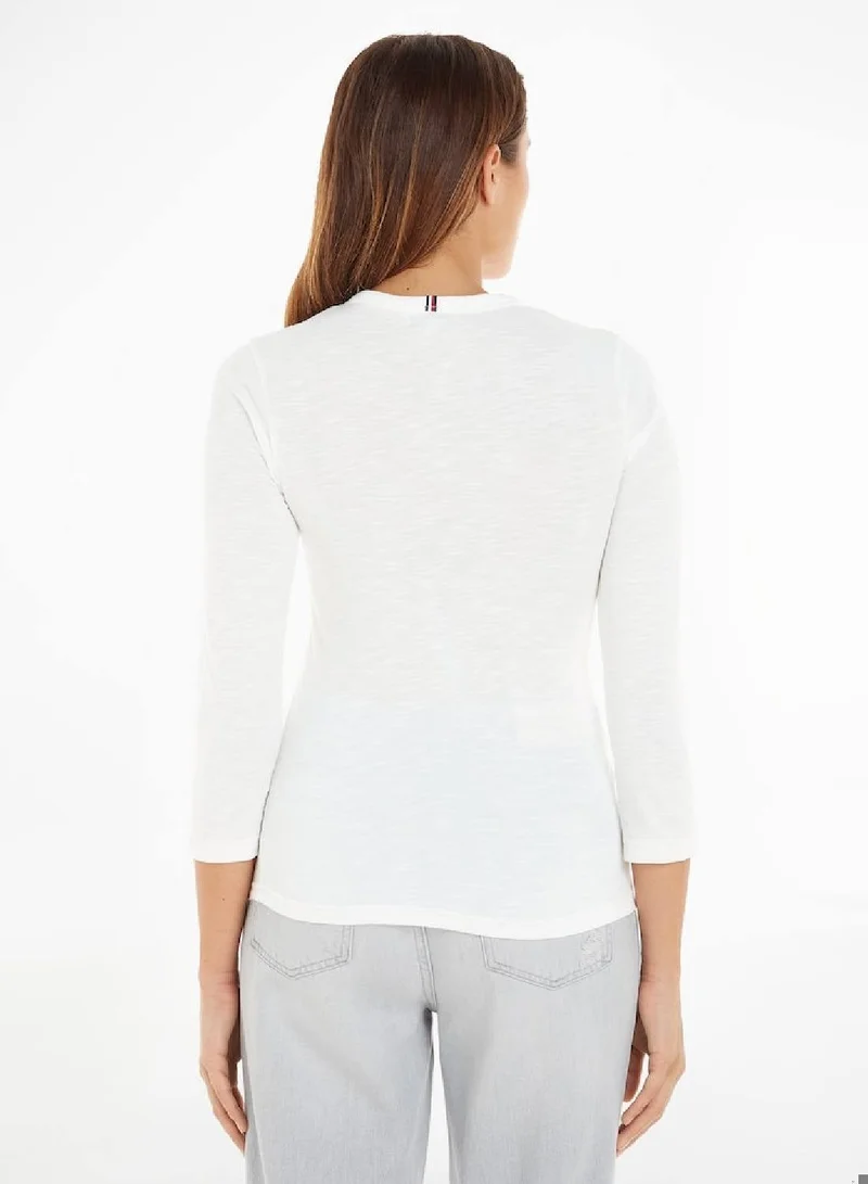 Tommy Hilfiger 1985 Slim Slub Open Long Sleeve Knit Tops