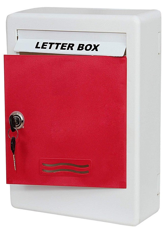 Lepose Durable Plastic Letterbox for Home, Gate, Office, Wall, Apartment, Banglow, Villas with 2 Keys in Red and White Colour - Image 2