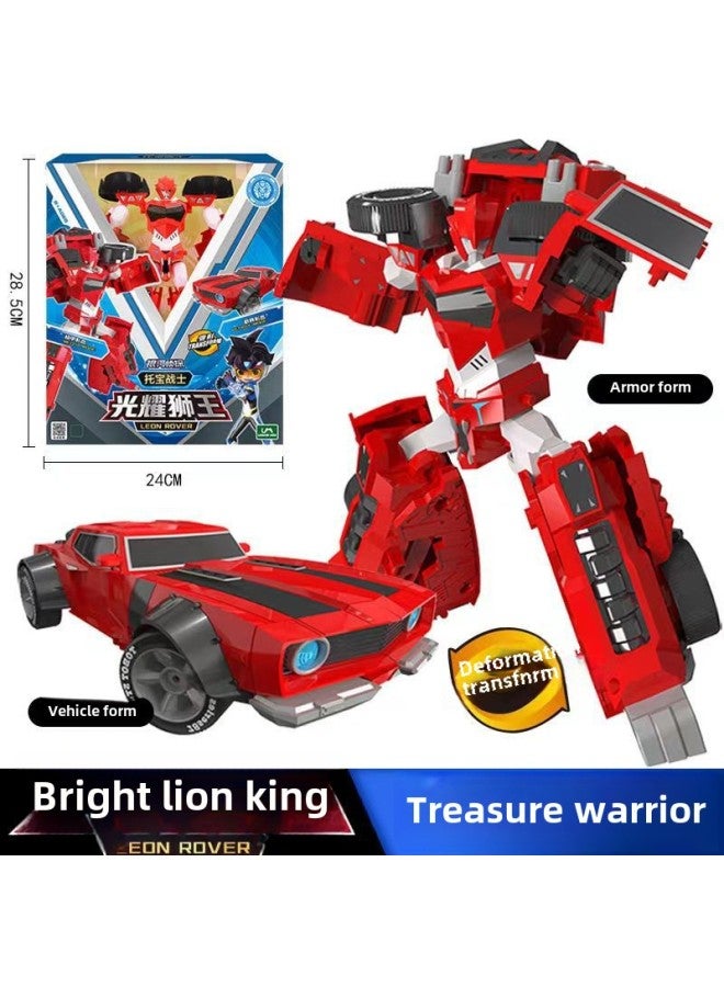 Tobao Warrior Galaxy Detective Series Broken Tiangang Wing Justice Special Police God Of War Deformation Robot Children's Toys-Color:Glory Lion King-Gold Edition 7701  - Image 1