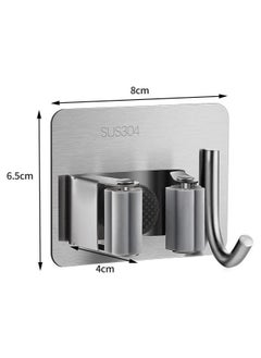 Rock Pow Broom Mop Holder with Hook 3 Pack, Self Adhesive Broom Gripper Wall Mount Mop Racks Holders for Home Organization  - Image 5