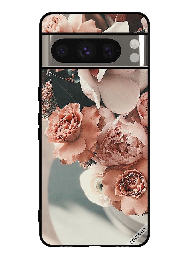 Covernex - Protective Case Cover For Google Pixel 8 Pro Bouquet Of Beautiful Peach Flowers - Image 1