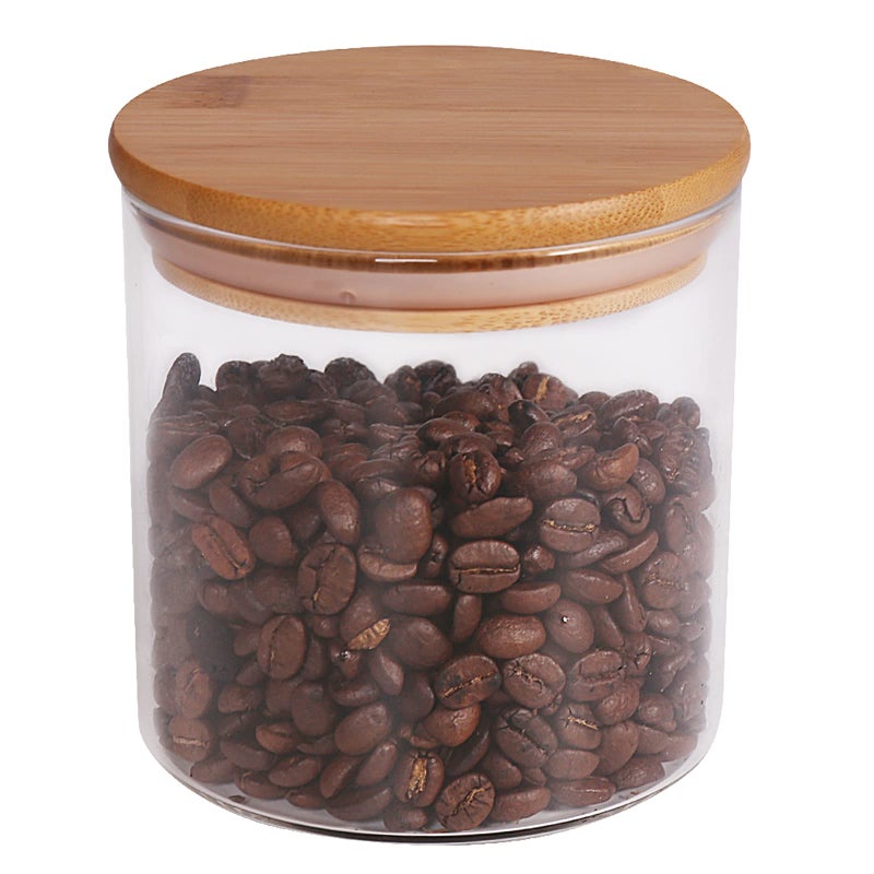 Food Storage Jar 186 FL OZ 550 ML Thickened Version 77L Glass Food Storage Jar with Airtight Seal Bamboo Lid  Modern Design Clear Food Storage Canister for Serving Tea Coffee Spice and More