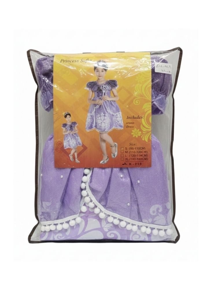 Premium Princess Sofia Inspired Purple Party Dress Costume for Girls with Elegant Princess Design - Image 1